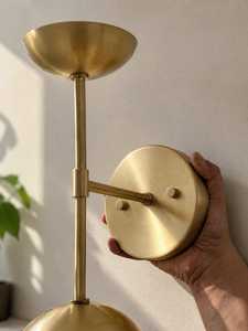 Simple LED Ball Wall <b>Lamp</b> Modern Double-Headed Top Bottom Lighting Iron E26 Base Off-White Shade for Bedroom Living Room & <b>Study</b> - Product Image 4