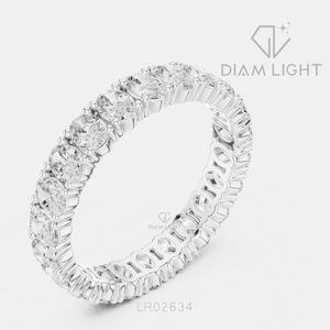 Bague de fiançailles en or blanc 14 carats avec diamant de laboratoire certifié IGI, taille ovale 1,93 carat, bijoux fins - Product Image 2