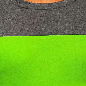 Sudadera Gris para Hombre con Cuello Redondo y Bloques de Color Verde, Corte Regular, Estilo Casual, Tejido de Punto, para Otoño, Material de Algodón - Product Image 5