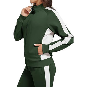 Conjunto Deportivo para Mujer con Cuello Alto, Chaqueta Corta de Tela Cloud con Mezcla de Nailon y Spandex, Pantalones de Cintura Alta con Efecto Levanta Glúteos - Product Image 3