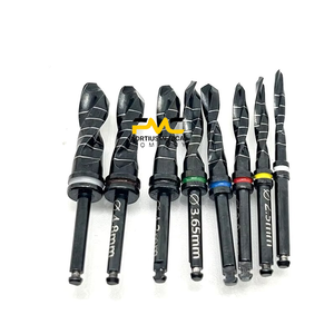 Ensemble de huit forets dentaires en titane avec forets pilotes pour la chirurgie de lifting du sinus maxillaire, finition noire - Product Image 6