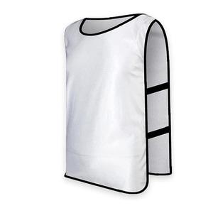 Gilet d'entraînement réversible blanc sans manches respirant 100% polyester unisexe adulte toutes saisons sport séchage rapide avec cordon de serrage - Product Image 2