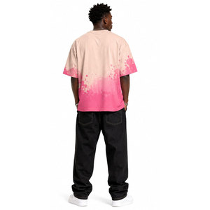 T-shirt à manches courtes pour homme, coupe oversize, 100% coton, 260 g/m², effet délavé personnalisé, imprimé DTG, avec strass - Product Image 5