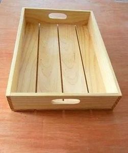 Plateau de service rectangulaire en bois massif poli, design minimaliste, fait main, pour la table et les desserts - Product Image 6