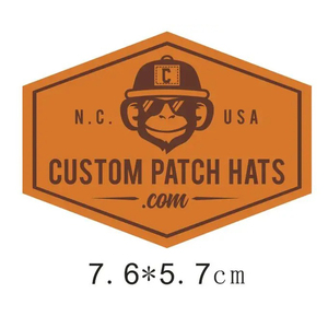 Écussons en cuir personnalisés pour chapeaux, en gros, en similicuir synthétique gaufré, avec logo personnalisé, thermocollants ou à coudre, badges en cuir véritable - Product Image 1