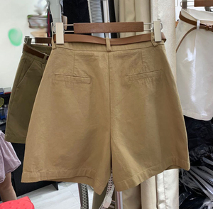 High Waist Loose Fit Men's <b>Shorts</b> Breathable Anti-Wrinkle Solid Dyed Casual Summer Fashion <b>Zipper</b> Fly Canvas Front 100% - Product Image 5
