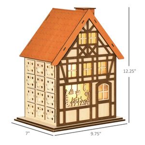Calendario dell'Avvento Natalizio a Forma Quadrata, Babbo Natale 3D con Caramelle, Decorazione per la Casa in Cotone e MDF, Forniture in Sacchetti - Product Image 3