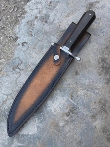 Cuchillo Bowie de Hoja Fija Hecho a Mano por A&M ENTERPRISES, Acero Inoxidable, Punta Caída, Mango de Madera, Funda de Cuero, Cuchillos de Supervivencia y Camping - Product Image 4
