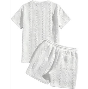 Breathable <b>Twins</b> <b>Set</b> White Color Ribbed Men's T-Shirts & Short <b>Set</b> Two Piece Streetwear Beach Outdoor Sportswear Rib Short <b>Sets</b> - Product Image 4