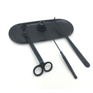 Kit d'entretien pour bougies avec <span class=keywords><strong>coupe</strong></span>-mèche et éteignoir, en acier inoxydable noir, coffret cadeau, accessoires pour bougies - Product Image 2