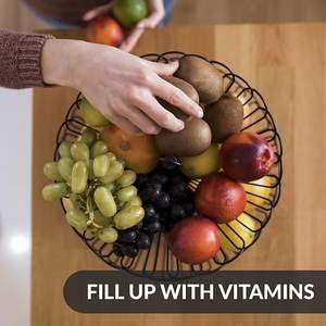 Panier de rangement compact en fil métallique avec poignées, organiseur de cuisine pour fruits et légumes - Product Image 4