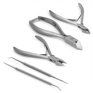 Kit de Herramientas Profesionales de Podología de Alta Demanda, Juego de 5 Piezas, Alicates para Uñas de los Pies de Acero Inoxidable Curvo, Afilado, Duradero, con Apertura de Mandíbula Ancha - Product Image 1