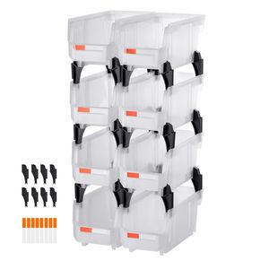 Set di 8 Contenitori Impilabili in Plastica 10,9 X 5,5 X 5,1 Pollici per Organizzazione e Stoccaggio nell'Armadio - Product Image 6