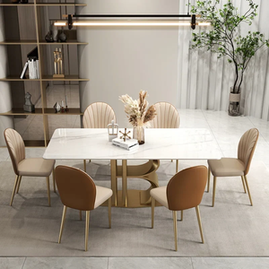 Juego de Comedor Turco Moderno y Lujoso Zeva, Juego de Comedor con Base de Metal, Mesa de Comedor Contemporánea - Product Image 2