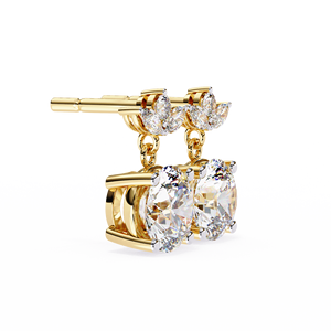 Aries Jewel Unique Mix Cut IGI 1Ct each Round Lab Grown Diamond 14K Gold IGI Certified <b>Earring</b> <b>Tops</b> for Gift Party & Anniversary - Product Image 1