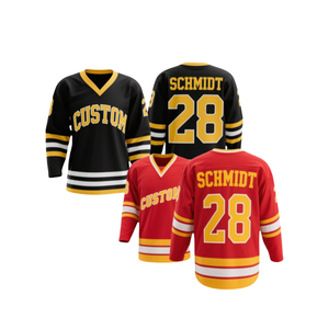 เครื่องแบบฮ็อกกี้น้ำแข็งใหม่เครื่องแบบผ้าพิมพ์ลายพัฟหรือพิมพ์ซับลิเมชันผ้าสวมใส่สบายคุณภาพ100% - Product Image 1