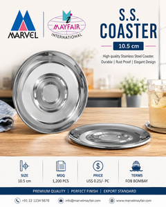 ที่รองแก้วสแตนเลส ที่วางเครื่องดื่มทรงกลม อุปกรณ์เสริมเครื่องใช้ - Product Image 2