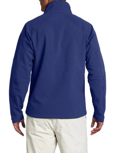 <b>Men's</b> <b>Blue</b> Soft Shell Jacket Windproof Zip Fly Stand Collar Regular Fit Outdoor Hiking Clothing - Product Image 3