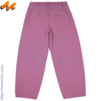 Jean en denim coupe baril taille mi-haute pour femme Master Textile, 100 % coton, coupe décontractée, lavable, avec rivets, style fête, coupé-cousu, 8,85 oz