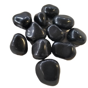 Piedras de Ágata Redondas Pulimentadas a Máquina y por Rodillos, Color Negro Azabache Premium, para Decoración de Jardines y Paisajismo - Product Image 2
