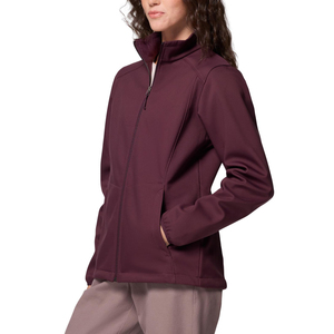 Veste polaire prune pour femme, manches longues, fermeture éclair, col montant, couleur unie, style décontracté, longueur normale, vêtement d'extérieur - Product Image 3