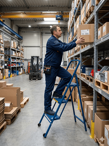 Portable <b>Telescopic</b> Steel <b>Ladder</b> 300 lb Capacity Heavy Duty Extension <b>Ladder</b> for Warehouse Work - Product Image 3