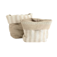 Vente en gros de corbeille à pain en toile ronde réutilisable écologique panier de rangement alimentaire jetable en coton recyclé pour la cuisine
