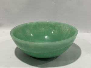 Bol à salade moderne en résine polie fait main, finition marbrée noire et aqua, vaisselle haut de gamme pour buffet de fête - Product Image 4