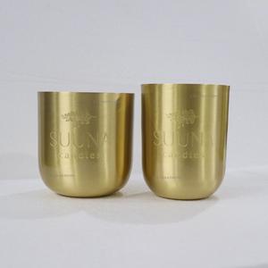 โถเทียนทองเหลืองแท้ทำมือ โลโก้สั่งทำได้ ทนความร้อน ใช้งานได้นาน ภาชนะใส่เทียนไขถั่วเหลือง ขนาด 16 ออนซ์ ของตกแต่งบ้าน - Product Image 1