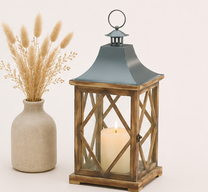 Farmhouse Wooden Candle <b>Lantern</b> <b>Large</b> Rustic Decorative <b>Lantern</b> for Wedding Centerpieces Indoor Home Decor And Garden Lighting - Product Image 2