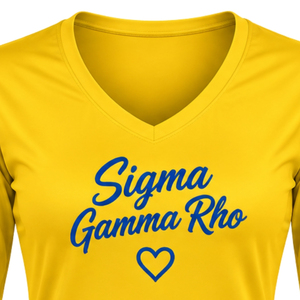 Camiseta de manga larga con letras griegas Sigma Gamma Rho para mujer, cuello redondo, estilo casual, ropa de calle, venta al por mayor - Product Image 3