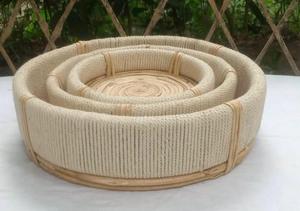 2026 New Model Round jute Woven <b>Basket</b> with Lid Rattan Rope Storage Bin Natural Cotton Rope Organizer for Home Kitchen - Product Image 5