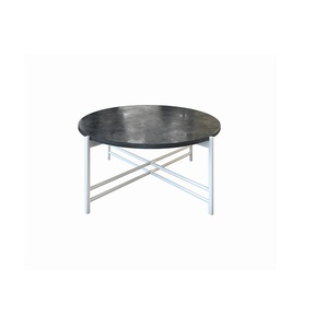 Industrial Metal Coffee <b>Table</b> With glass Top <b>Rustic</b> Modern Living Room Furniture Durable Frame Stylish Center <b>Table</b> - Product Image 2