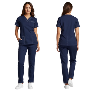 Conjunto de Uniforme Médico Profesional de Alta Calidad para Mujer, Color Azul Marino - Product Image 1