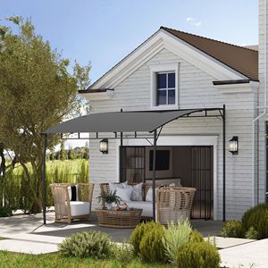 Pergola Gazebo da Giardino 3x3m con Telaio in Metallo Grigio per Ville e Cortili - Product Image 2
