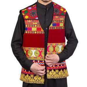Chalecos y Chaquetas Tradicionales Afganos Bordados Clásicos para Hombre, Logotipo y Empaque Personalizados, Suministro al por Mayor, Servicio OEM ODM - Product Image 3