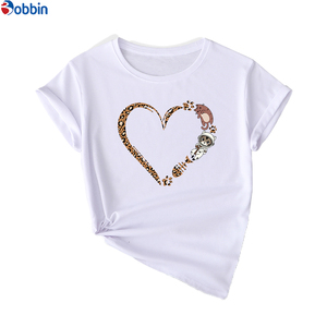 Valentine's Day White <b>Top</b> For Girl Breathable Summer Printed Casual Leopard Print Cute Cat Footprints <b>Heart</b> Graphic Shirt Couple - Product Image 1