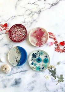 Resin Coaster Set Premium Drink Mats Elegant <b>Table</b> <b>Protectors</b> Stylish Durable Surface Protection - Product Image 2