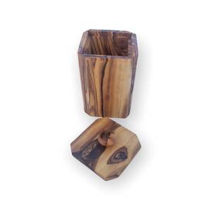 Wooden Salt Jar Multipurpose Wooden <b>Kitchen</b> <b>Storage</b> Box with Lid <b>for</b> Salt Sugar Tea Coffee Spices and Dry Ingredients - Product Image 2