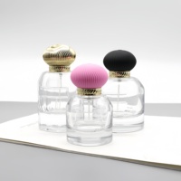 Flacon de parfum en verre transparent personnalisé 30ml 50ml 100ml avec capuchon en dôme strié, pulvérisateur à pompe de luxe avec impression sérigraphique, diffuseur à bâtonnets