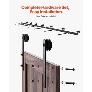 Kit Ferramenta per Porta Scorrevole da 3 Metri Compatibile con Larghezza Massima 152 cm, Capacità di Carico 150 kg, Spessore 35-45 mm - Product Image 5