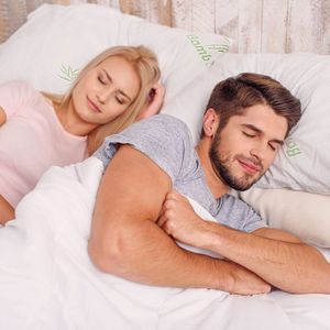 2 Cuscini Queen Size in Memory Foam di Bambù, Ipoallergenici, con Imbottitura in Fibra, Lavabili, per Supporto Testa e Collo, Cuscino Sfilacciato per Dormire - Product Image 6
