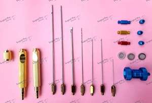 Kit Lipo Luer Lock con mangos para transferencia de grasa, instrumentos de succión para cirugía plástica y cosmética, con certificación CE - Product Image 2