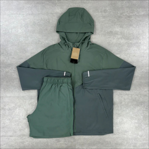 Conjunto Deportivo Ligero con Estampado Sólido, Chaqueta con Capucha y Pantalones para Mujer, Transpirable, Resistente al Viento y al Agua, de Poliéster - Product Image 2
