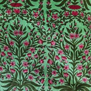 Tela de Algodón Cambray Estampada a Bloques 60x60, Tela de Algodón con Estampado Tradicional Jaipuri - Product Image 2