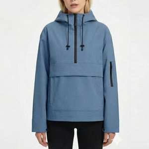 Chaqueta Cortavientos Deportiva con Capucha para Mujer 2026, Abrigo Casual de Manga Larga con Cuello de Media Cremallera para Correr al Aire Libre, Color Sólido - Product Image 2