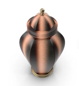 Handmade Aluminum Cremation Urn Brass Accents Custom Printed <b>Memorial</b> Jar 5-15L Capacity Asian Zen Design Tabletop Vase Luxury - Product Image 3