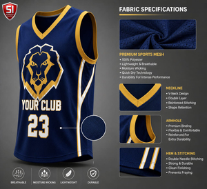 Maillot de basket personnalisé imprimé par sublimation en polyester maillé sans manches col en V uniforme d'équipe séchage rapide unisexe - Product Image 5