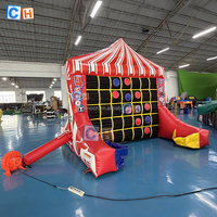 Jeu de carnaval gonflable géant 2 en 1 Tic Tac Toe 4 points, gonflable double face
