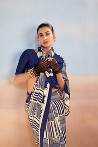 Sari Tradicional Indio de Seda Satinada con Estampado Digital para Uso Diario y Eventos Festivos, Atuendo Elegante para Mujer - Product Image 6